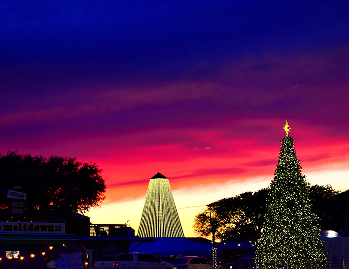 Seaside Christmas Lights at sunset Seaside Christmas Lights at sunset